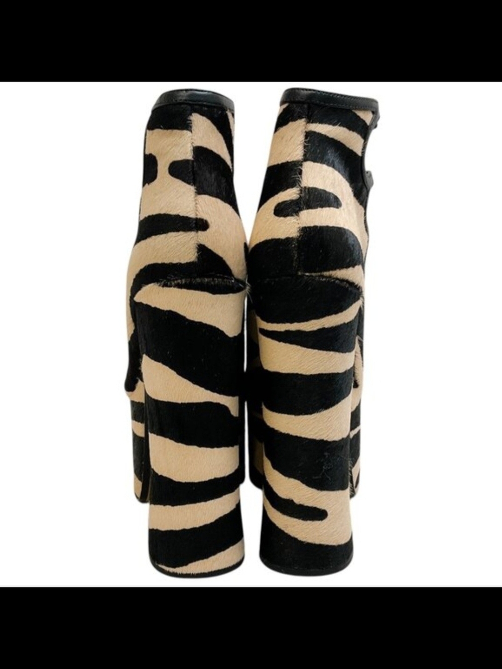 Marc Jacobs Black & Cream Zebra Platform KIKI Heels - Picture 4 of 5